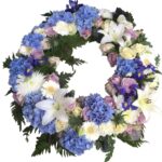 begravningskrans med hortensia